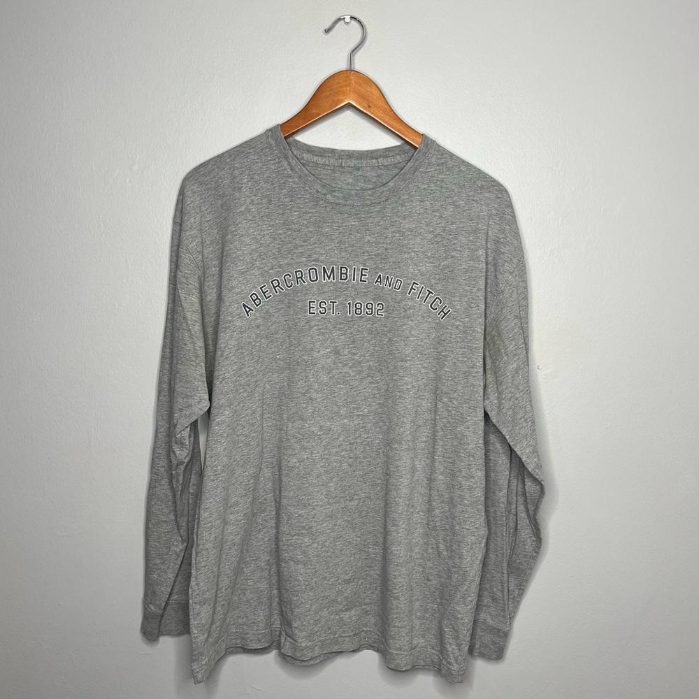 Vintage Abercrombie and Fitch Est 1892 Grey Graphic Long Sleeve T-Shirt